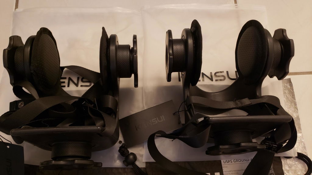 A customer's pair of Kensui EZ-BOOT MAX V2 boots with weight plates loaded on the side sleeves